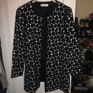 Jasper long black and white blazer